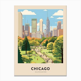 Millennium Park 4 Chicago Travel Poster Canvas Print
