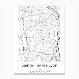 Sainte Foy Les Lyon,France Minimalist Map Canvas Print