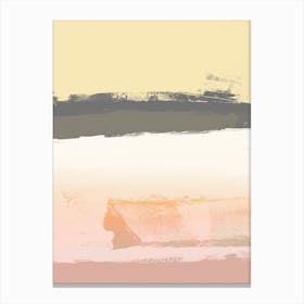 Subtle Yellow Peach Expressive Abstract Canvas Print