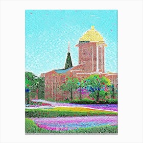 Sugar Land, City Us  Pointillism Canvas Print