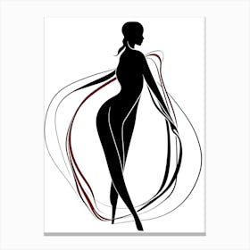 Line Art Woman Body 0 Canvas Print