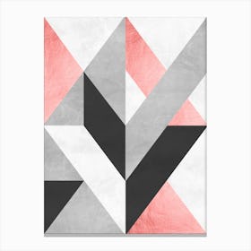 Gray and pink geometry 2 Canvas Print