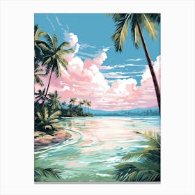 A Canvas Painting Of Matira Beach, Bora Bora 3 Canvas Print