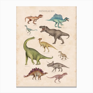 Vintage Dinosaurs Canvas Print