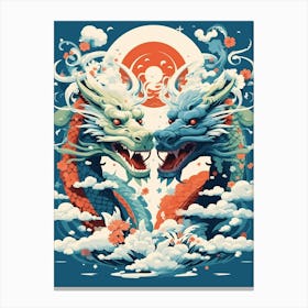 Japanese Dragon Illustration 12 Canvas Print