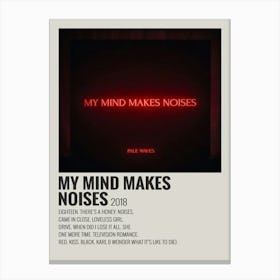 My Mind Makes Noises 2018 Music Poster 3 Canvas Print