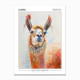 Llama Pastel Watercolour 1 Poster Canvas Print