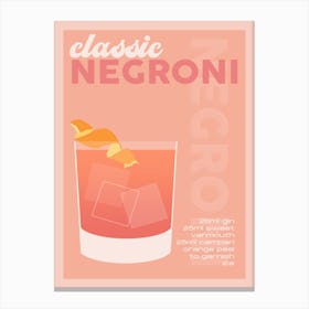 Orange Negroni Cocktail Canvas Print