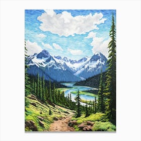North Cascades National Park Retro Pop Art 11 Canvas Print