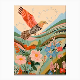 Maximalist Bird Painting Mockingbird 3 Canvas Print