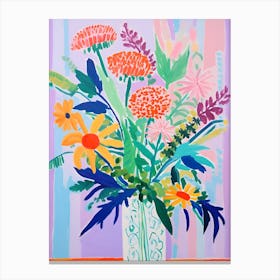 Flowers In A Vase Contemporary still life Canvas Print