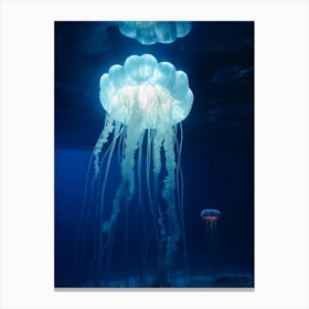 Moon Jellyfish Ocean Realistic 3 Canvas Print