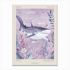 Purple Nurse Shark Illustration 4 Poster Canvas Print