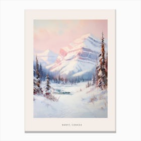 Dreamy Winter Painting Poster Banff Canada 2 Canvas Print