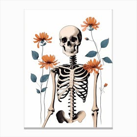 Floral Skeleton Botanical Anatomy (10) Canvas Print