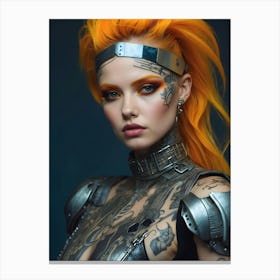 Orange Haired Girl With Tattoos Canvas Print