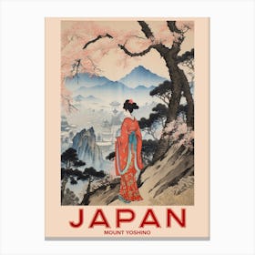 Mount Yoshino, Visit Japan Vintage Travel Art 4 Canvas Print