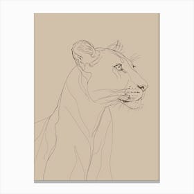 Lion Drawing - Boho, Line Art Canvas Print