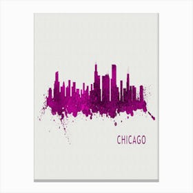 Chicago Illinois City Purple Canvas Print