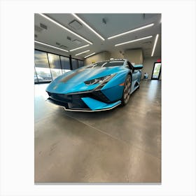 Blue Lamborghini 5 Canvas Print