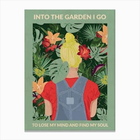 Into The Garden (Blonde & Light Green) Canvas Print