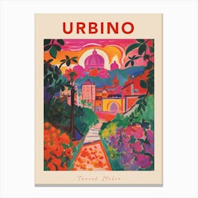 Urbino Italia Travel Poster Canvas Print