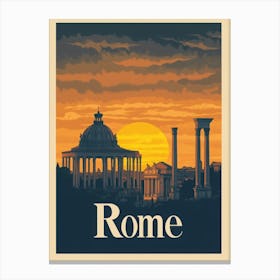 Aihrgdesign A Mid Century Modern Travel Poster For Rome Showi 1c60c33a 533e 472d A46c 67e1ba71710e 3 Canvas Print