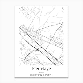 Pierrelaye,France Minimalist Map Canvas Print