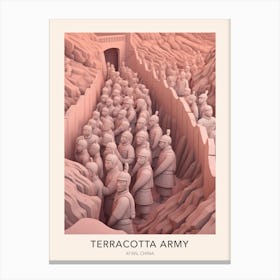 The Terracotta Army Xi'an China Travel Poster Canvas Print
