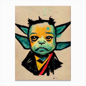 Yoda Basquiat Graffiti Canvas Print