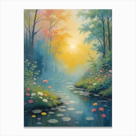 Sunrise In The Forest Canvas Print