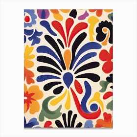 Botanical Abstract Matisse Style Flowers Canvas Print