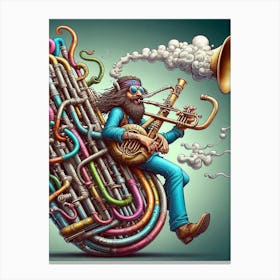 Psychedelic Jazz Musician Canvas Print