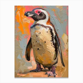 African Penguin Grytviken Oil Painting 3 Canvas Print