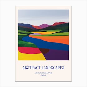 Colourful Abstract Lake District National Park England 3 Poster Blue Canvas Print