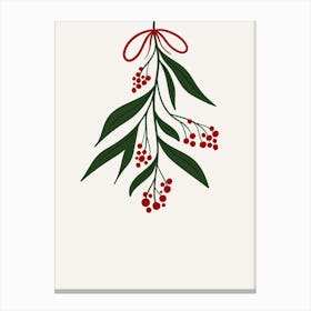 Mistletoe Christmas Poster Canvas Print