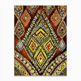 African Tribal Patterns And Motifs With Energetic Colors Canvas Print