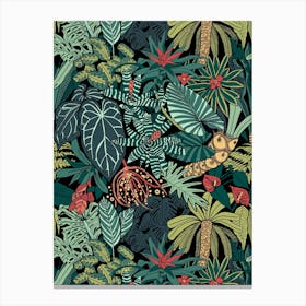 Jungle Leaves Pattern Canvas Print