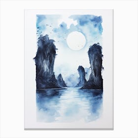 Watercolour Of Maya Bay   Phi Phi Islands Thailand 2 Canvas Print