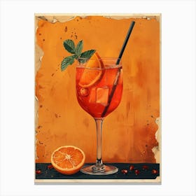 Cocktail With Orange And Mint Canvas Print