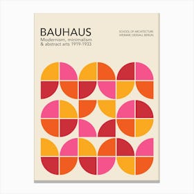Pink And Orange Bauhaus 1 Canvas Print