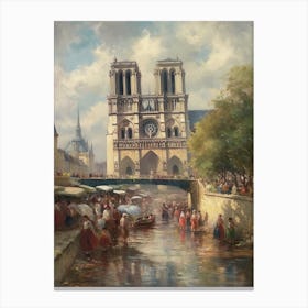 Notre Dame Paris France Camille Pissarro Style 1 Canvas Print