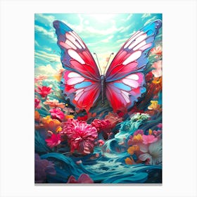 Butterfly In The Water 1 Canvas Print