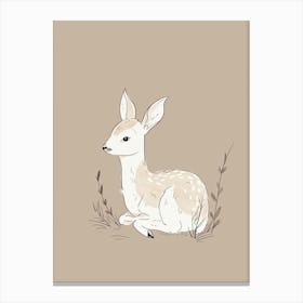 Fawn - Boho, Line Art Canvas Print