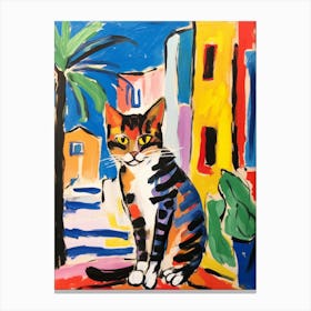 Painting Of A Cat In Trieste Italy 2 Canvas Print