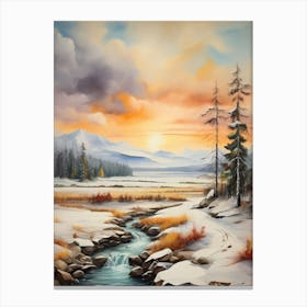 Winter Sunset 13 Canvas Print