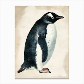 Adlie Penguin Ross Island Vintage Botanical Painting 4 Canvas Print