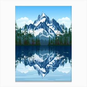 Mountain Reflected In A Lake 1 Canvas Print