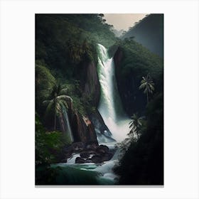 Dudhsagar Falls, India Realistic Photograph Canvas Print