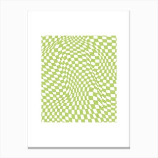 Checkerboard Pastel Green Canvas Print